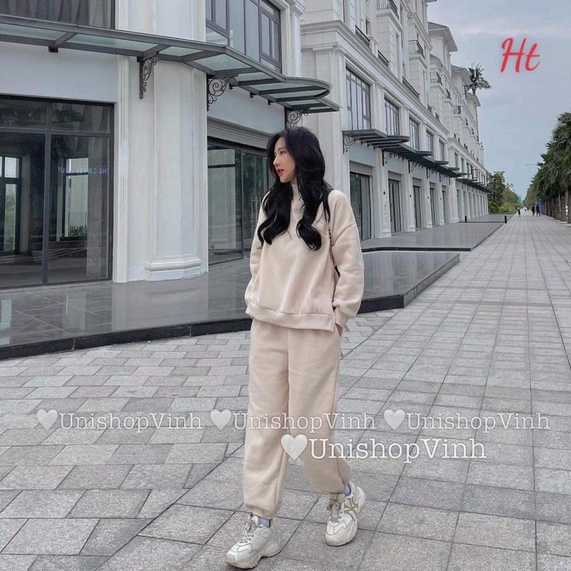 Bộ nỉ áo khoá hông quần bom H2B