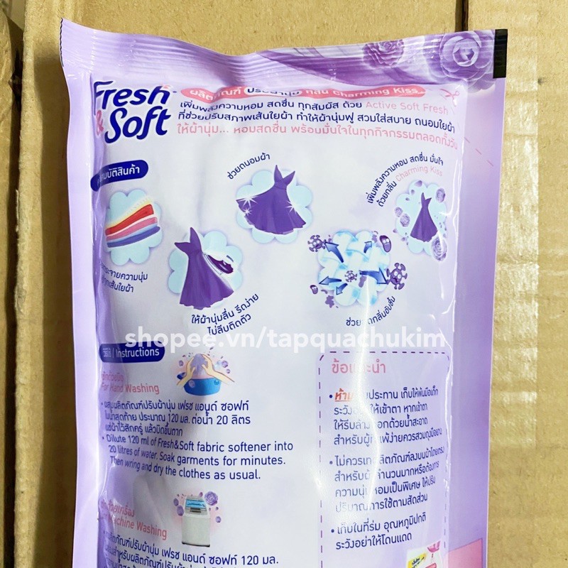 NƯỚC XẢ FRESH SOFT THÁI LAN TÚI 600ML - xanh / hồng / tím / đỏ - tapquachukim