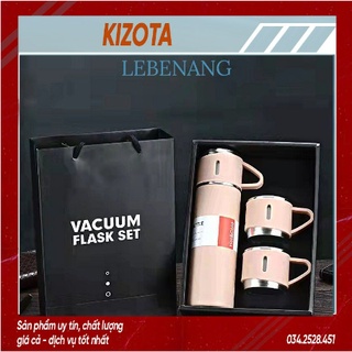 Bình giữ nhiệt inox 304 500 ml tặng kèm 2 cốc- hàng chính hãng- kizota