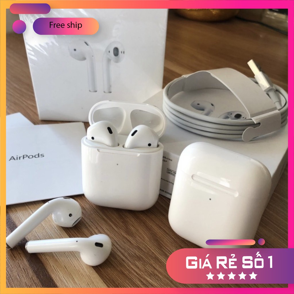 Tai nghe bluetooth không dây nhét tai airpods 2 chống ồn dùng cho iphone và sam sung pin trâu