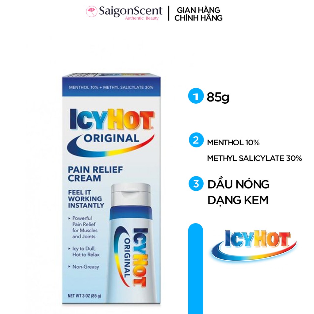 [saigonScent] Dầu nóng dạng kem ICY HOT Pain Relief Cream ( 85g )