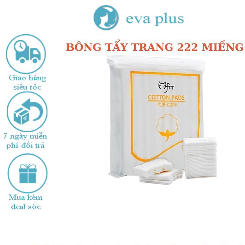 Bông Tẩy Trang 222 Miếng, 3 Lớp Cotton 100% Bông Tư Nhiên, Không Kích Ứng Mọi Loại Da Nhạy Cảm
