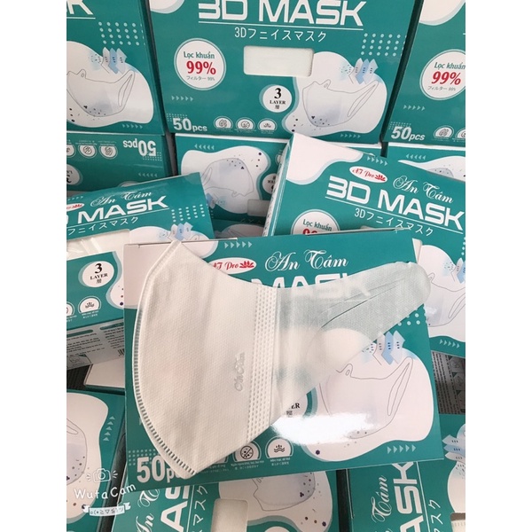 Hộp 50 chiếc khẩu trang 3D mask hiệu An Tâm