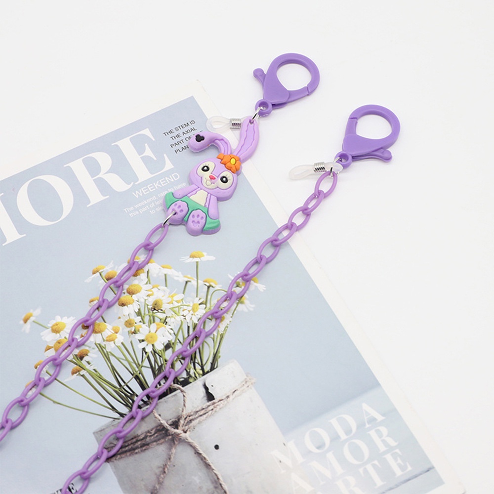 Dây Đeo Mắt Kính Acrylic Phối Mặt Hình Thỏ Hoạt Hình Nhiều Màu Sắc