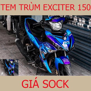 Tem Trùm Exciter 150 Xanh Dương Cá Mập