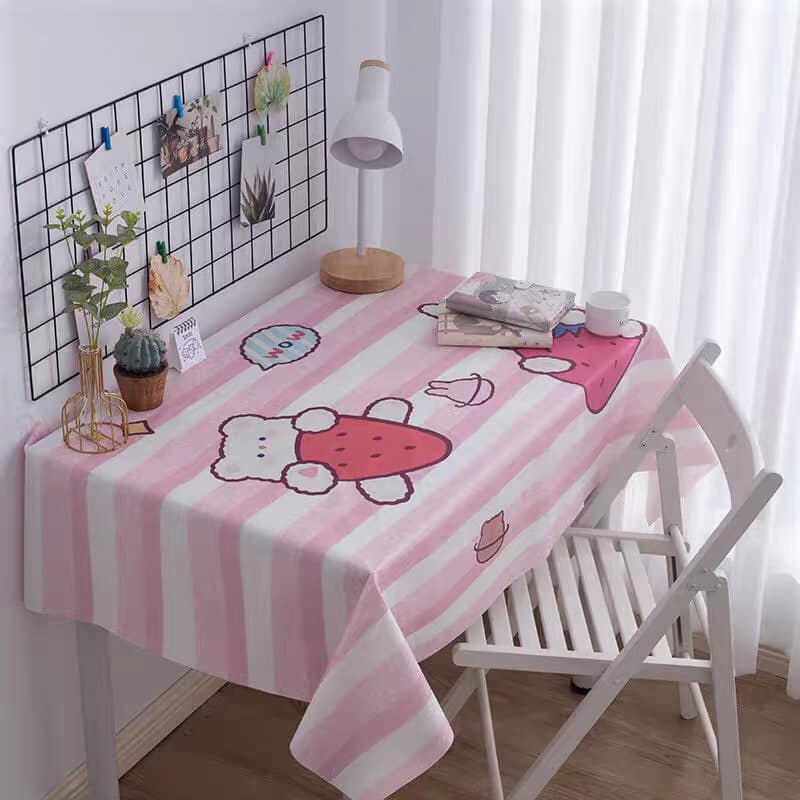 Khăn Trải Bàn 90*60cm Chống Bụi Chống Nước Hình Gấu/thỏ Dễ Thương Họa Tiết Đáng Yêu Chất Lượng Cao