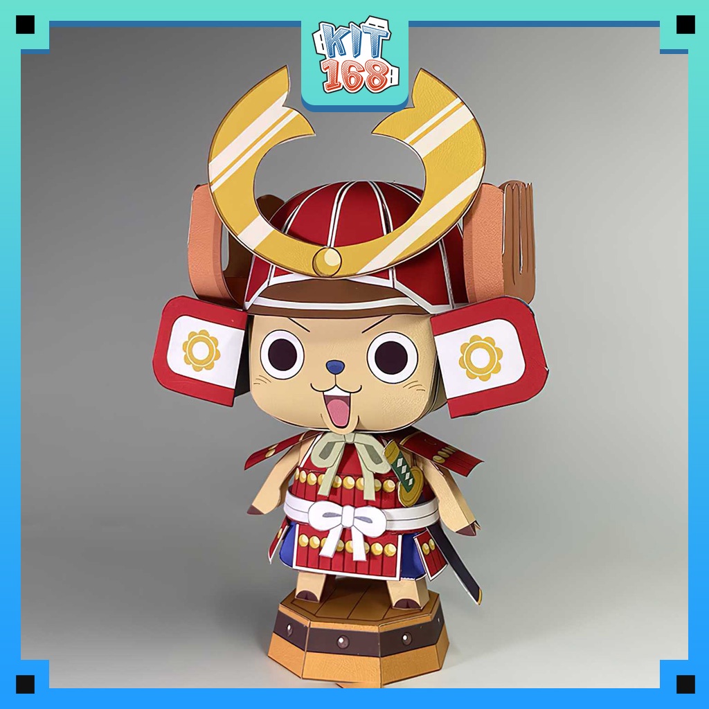 Mô hình giấy Anime Chibi Chopper Samurai - One Piece + kit hộp trang trí