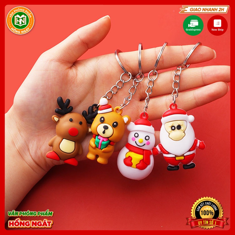 Móc khoá noel, móc khoá 3D chủ đề giáng sinh dễ thương, cute chất liệu silicon phù hợp làm quà noel N023