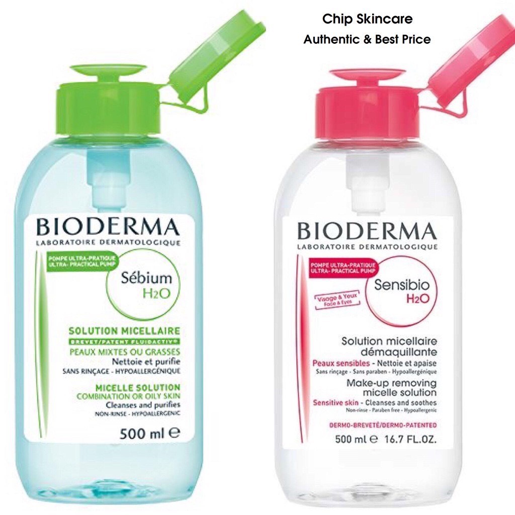 Nước Tẩy Trang Bioderma Crealine H2O Solution Micellaire Nắp Nhún Màu Hồng 500ml - Ads.cosmetic | BigBuy360 - bigbuy360.vn