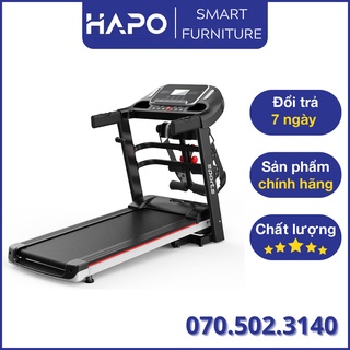 Máy chạy bộ đa năng Hapo, máy chạy bộ điện cao cấp giá rẻ, có đai massage, tạ tay, máy tập tại nhà, gấp gọn sau khi dùng