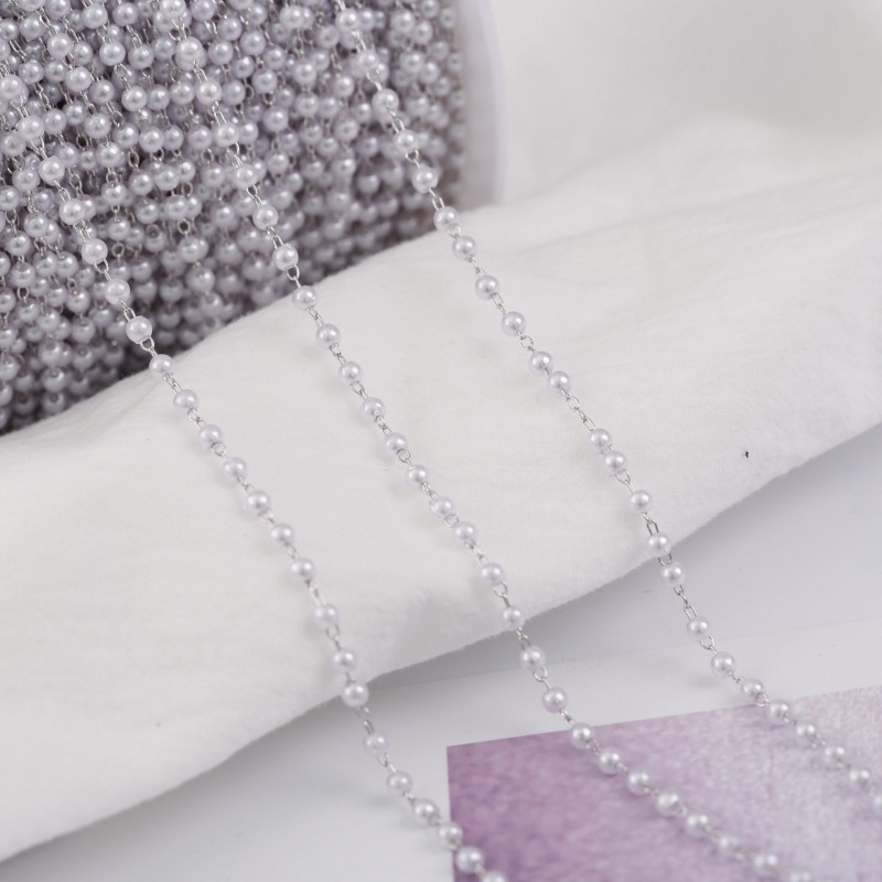 Dây chuyền trang trí hạt ngọc trai giả 3mm dài 50cm nữ tính trẻ trung