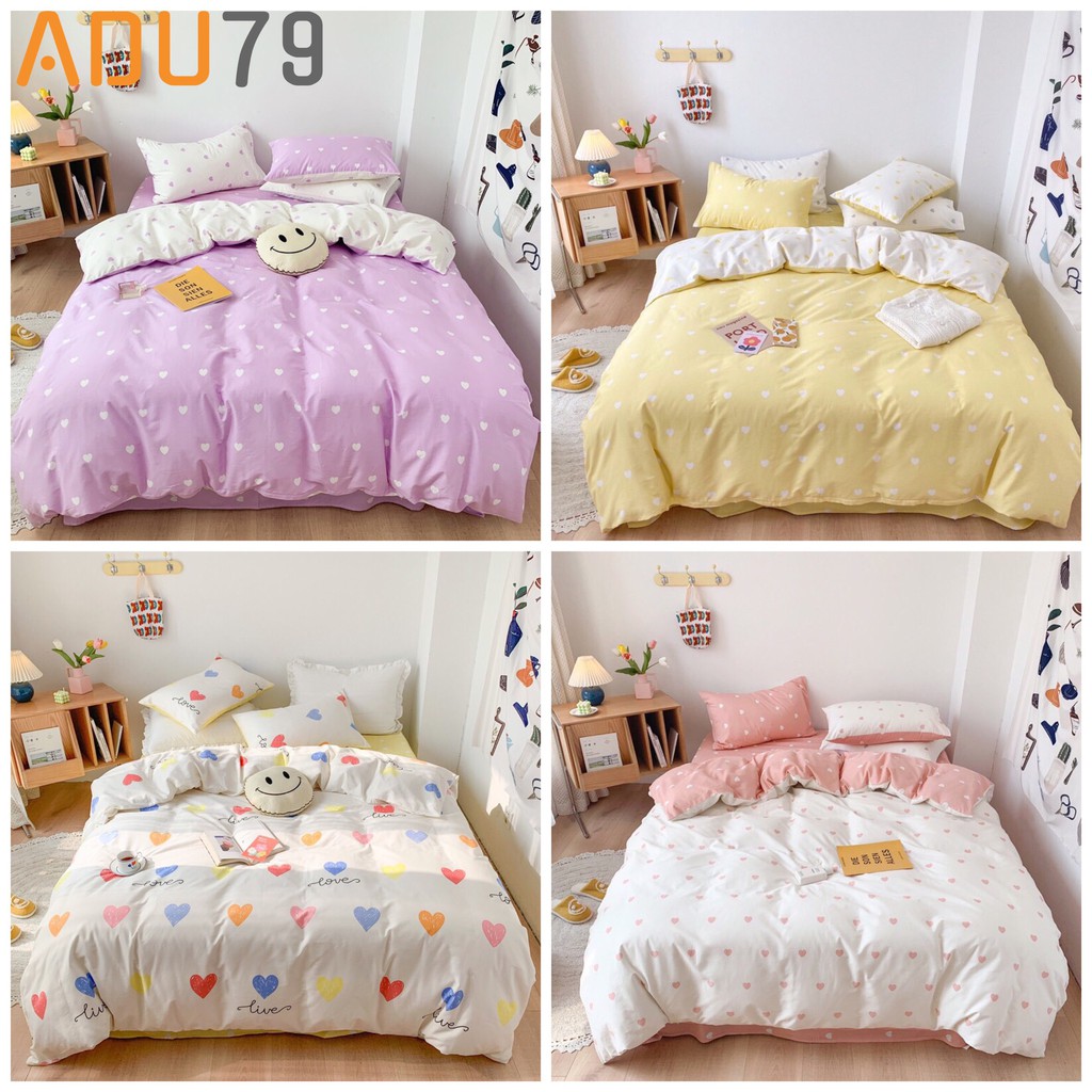 [ FREESHIP ❤️] Bộ Ga Giường Full Set Cotton Korea Bedding ADU79 Đủ Kích Thước Trải Nệm 4 Món CỎ VỎ CHĂN | WebRaoVat - webraovat.net.vn