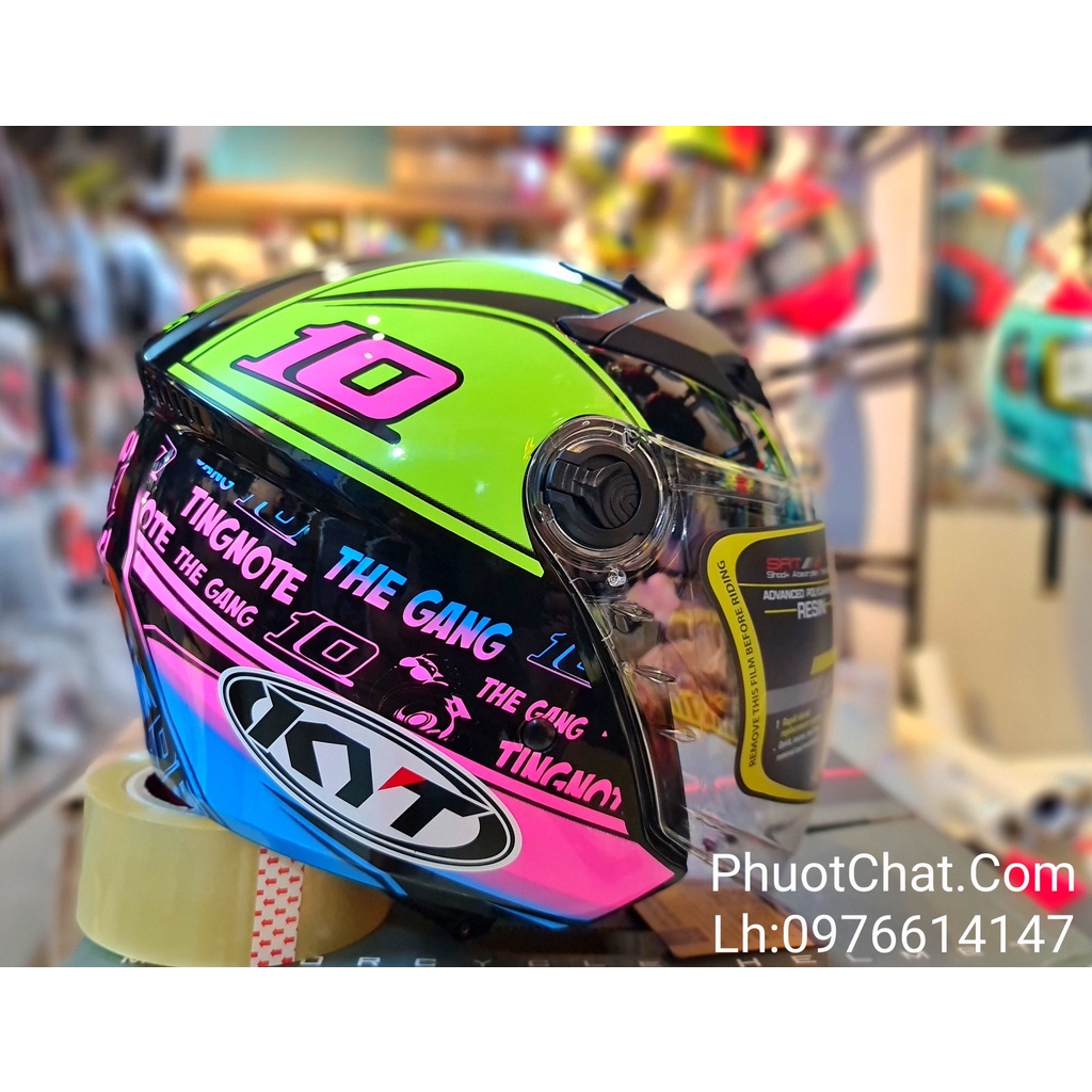 Combo Mũ bảo hiểm 3/4 M268 cao cấp dán logo KYT