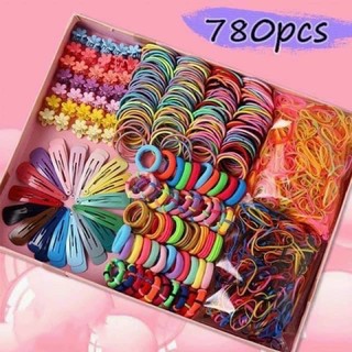 Hộp cột kẹp tóc 780 món cho bé