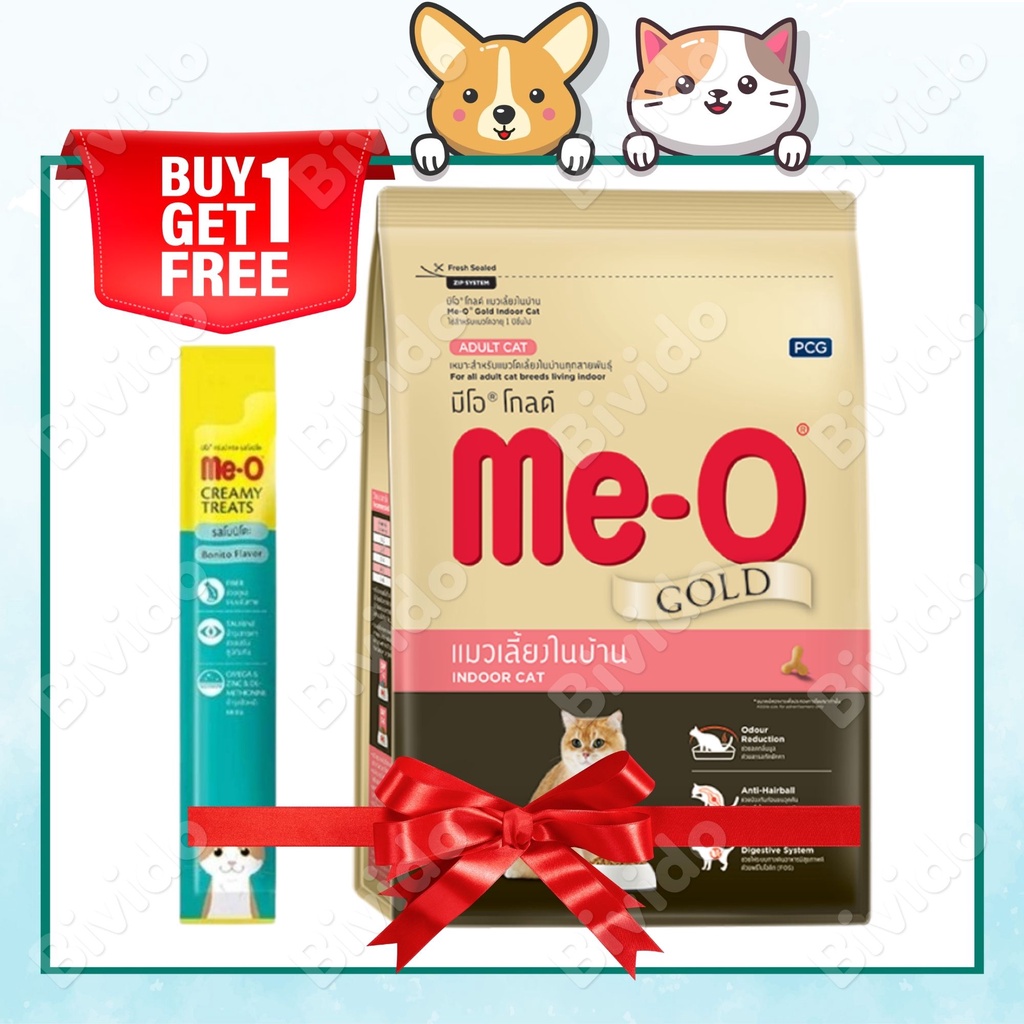 Thức ăn cho mèo Me-O Gold Indoor chống búi lông, giảm mùi phân túi 400g - Bivido
