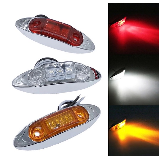 Đèn Led 3 Bóng 12/24V Màu Trắng Đỏ Cho Xe Tải