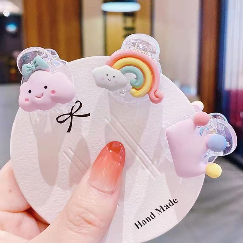 Kẹp Tóc Hình Vương Miện Bằng Acrylic Nhiều Màu Sắc Dễ Thương Cho Bé