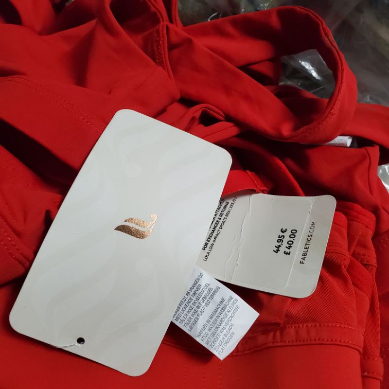 Áo sport bra đỏ xanh Fabletics Lola BA2146856 tập gym yoga