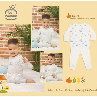 SL171 Bộ dài tay cài vai đám mây La Pomme (6-18M)