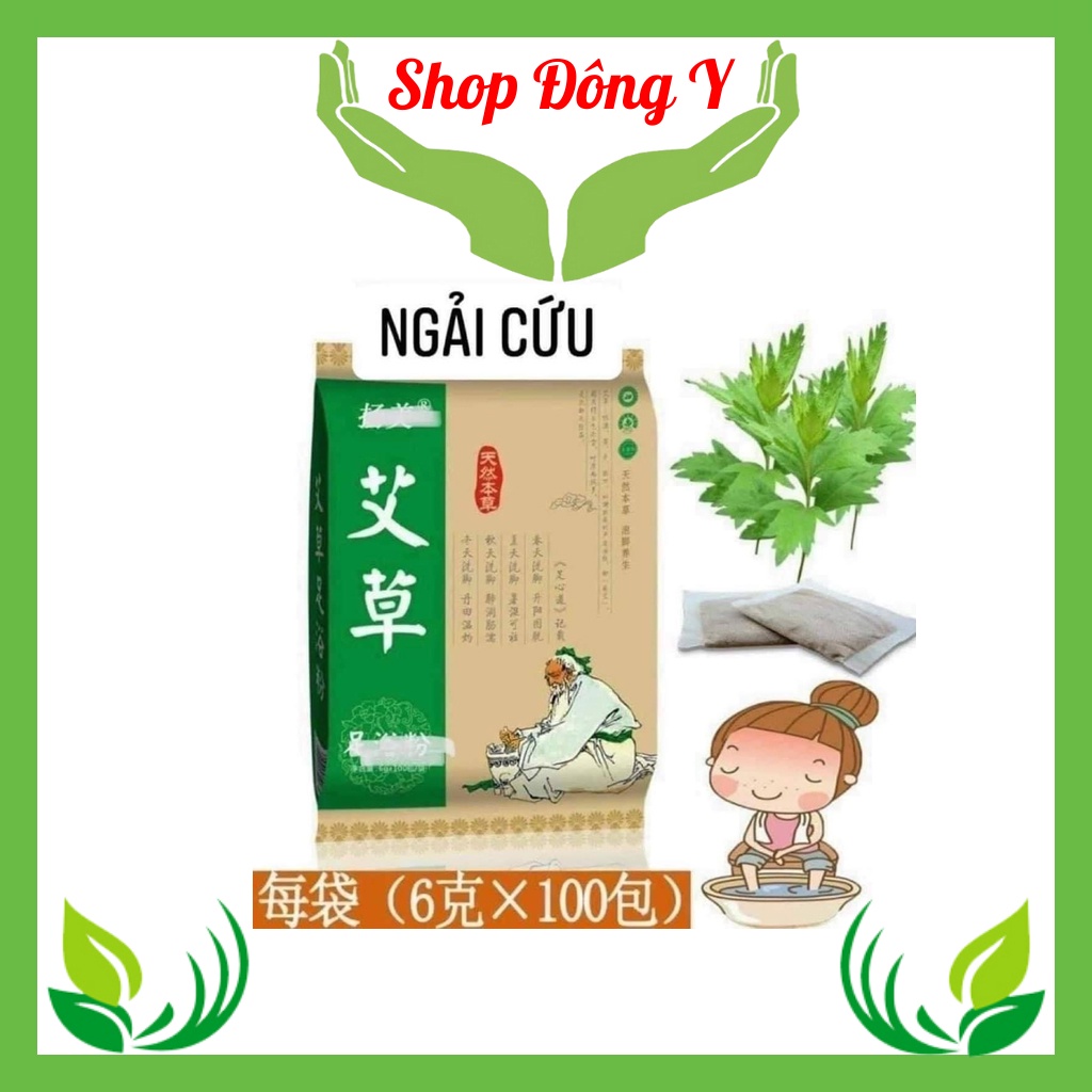 Gói ngâm chân ngải cứu, gừng 1 bịch 100 túi nhỏ