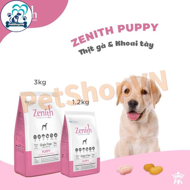 Thức Ăn Cho Chó Con Hạt Mềm ZENITH PUPPY Túi 300G Vị Thịt Gà, Cá Hồi & Rau Củ Quả