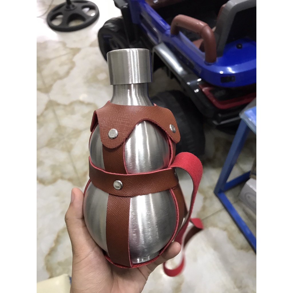 Hồ Lô Inox 304 - Hồ Lô Đựng Rượu - Tặng Kèm Bao Da