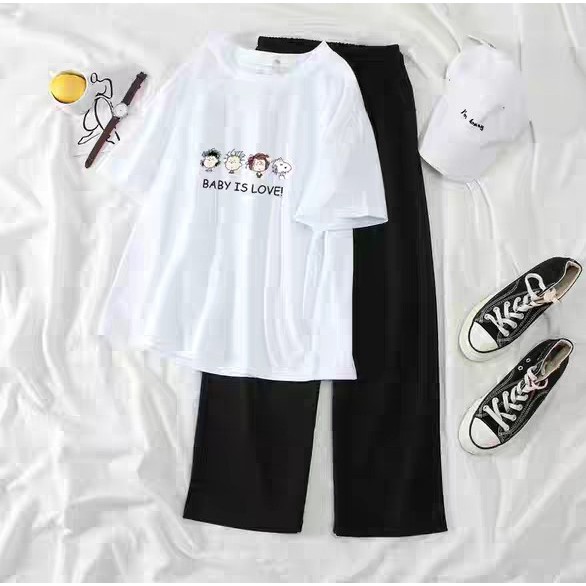 Sét Đồ Bộ Nữ Xinh Cute Quần Phối Áo Thun Nữ Form Rộng Mặc Mùa Hè, Mặc Ở Nhà, Phong Cách Teen Hàn Quốc (NHIỀU MẪU)