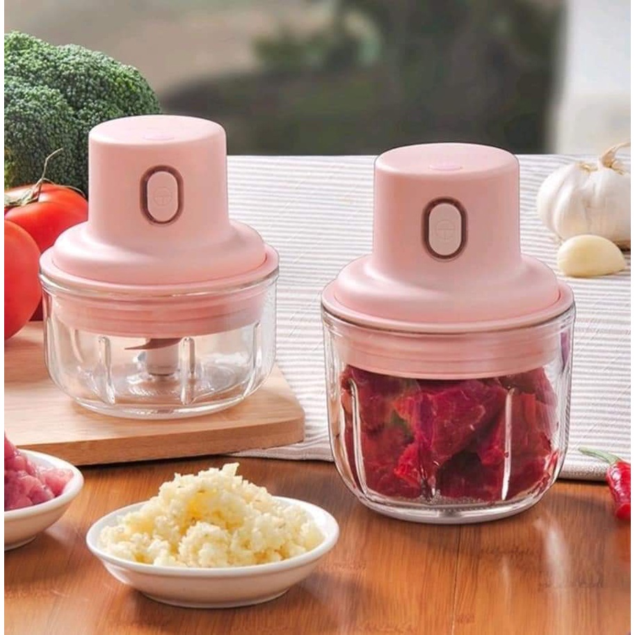 [FREE SHIP]Máy Xay Đa Năng, Máy Xay Tỏi Ớt Mini Cầm Tay Sạc Pin Nhỏ Gọn