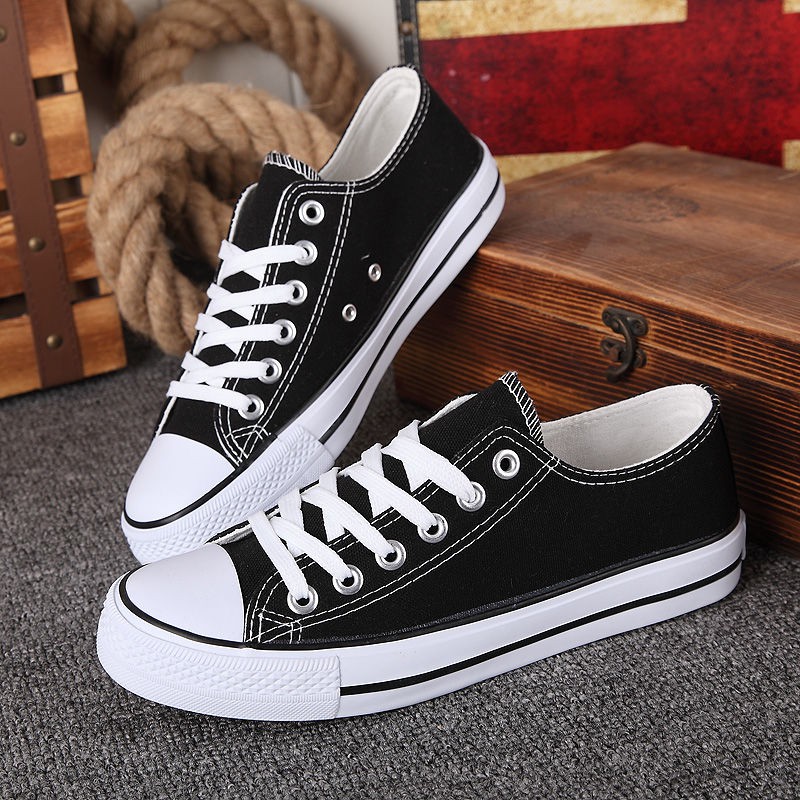 Harajuku Korean Men's Low Collar Canvas Youth Sneakers Non-slip Comfortable Flat Sandals