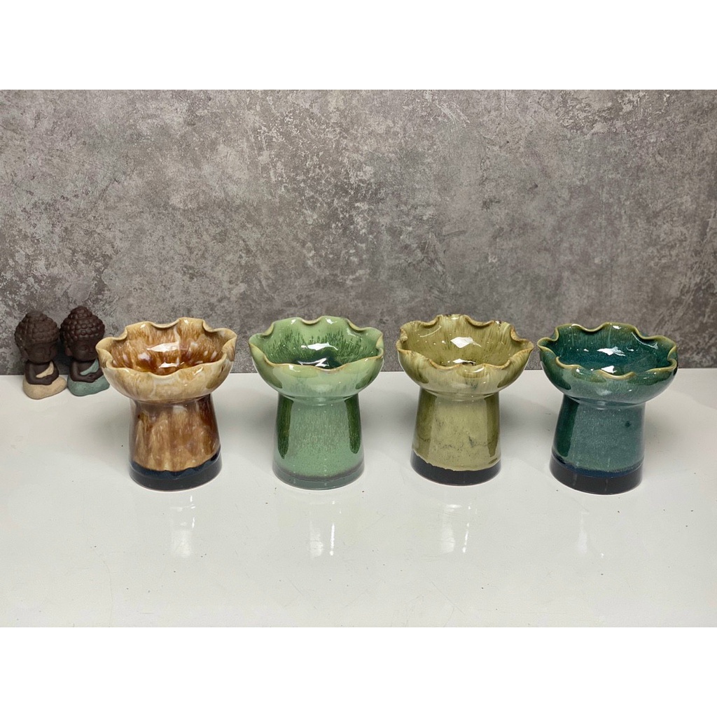 Ly đựng quả phật thủ bằng sứ men hỏa biến