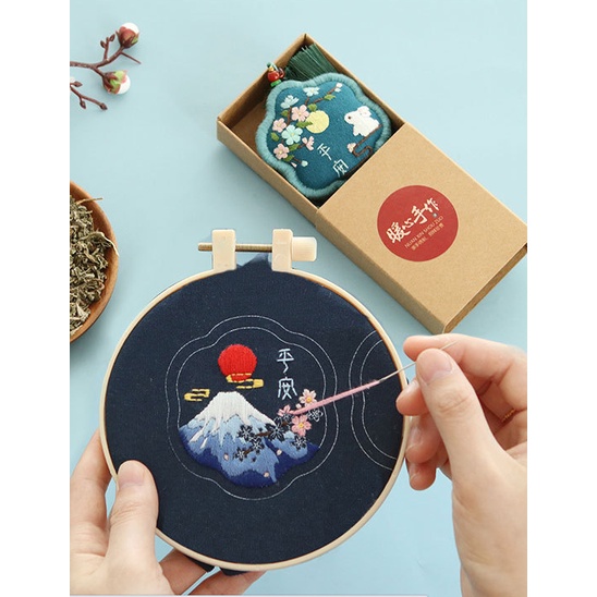 Kit nguyên kiệu tự làm túi thơm Thêu Tay Omamori trang trí ô tô đeo túi xách làm móc khóa Phong cách Bách hóa Na Na