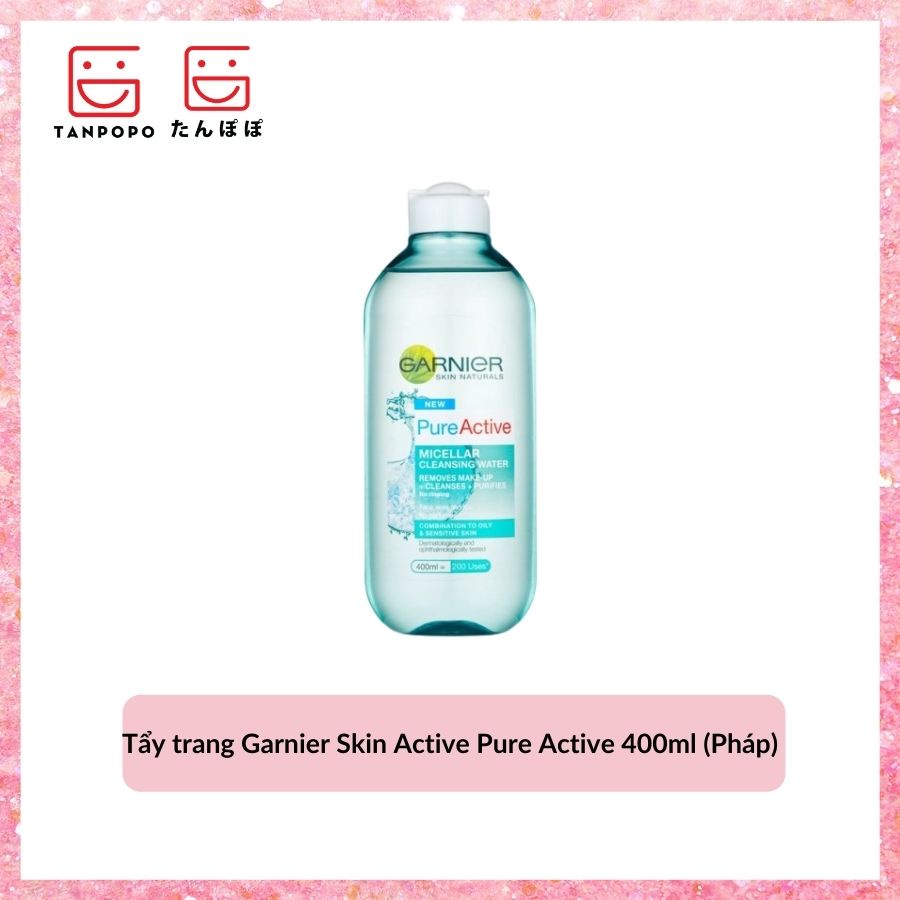 [Có sẵn] [Chính hãng] Tẩy trang Garnier Skin Active Pure Active 400ml (Pháp)