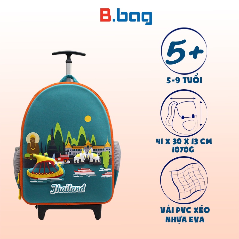 Balo cần kéo b.bag around the world dành cho học sinh cấp 1 - ảnh sản phẩm 1