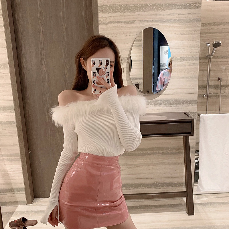 Áo len tay dài trễ vai thời trang dành cho nữ | BigBuy360 - bigbuy360.vn