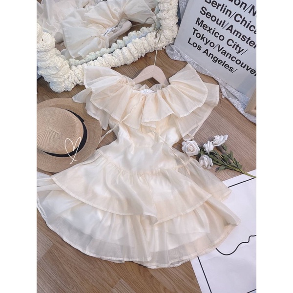 Đầm voan tầng trễ vai công chúa - Ảnh thật Hclothesshop