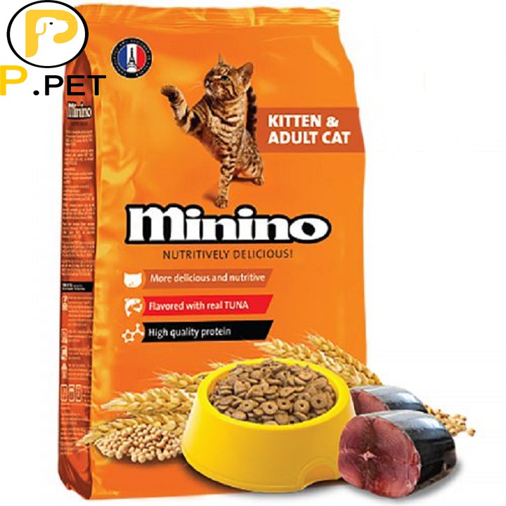 Combo 3 gói Minino vị cá ngừ 480gr - Thức ăn cho mèo mọi lứa tuổi Minino (Blisk cũ) - Vị Cá Ngừ - P.Petshop