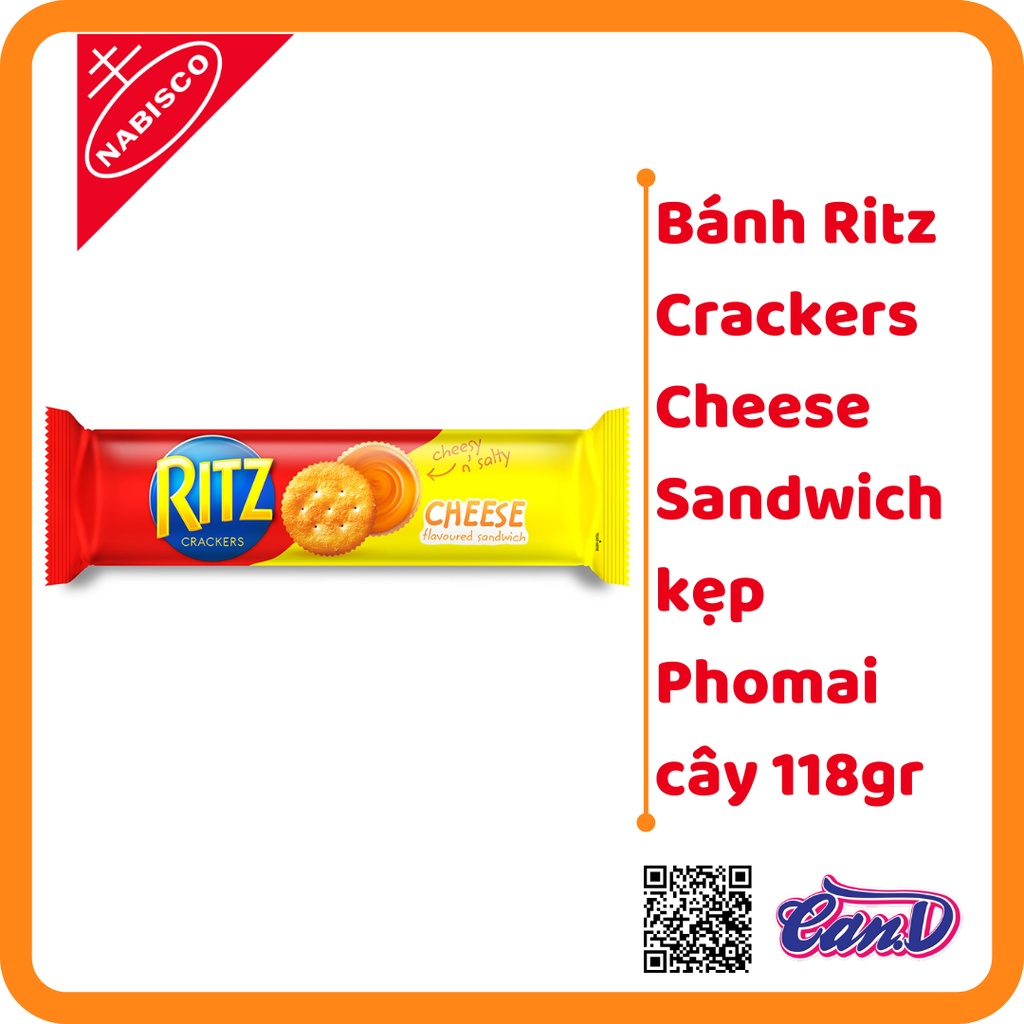 Bánh Ritz Crackers Cheese Sandwich kẹp Phomai cây 118gr