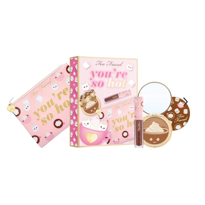 Set tạo khối và son bóng Too Faced You’re So Hot Bronzer &amp; Lip Gloss Bunny Beauty hàng đủ bill