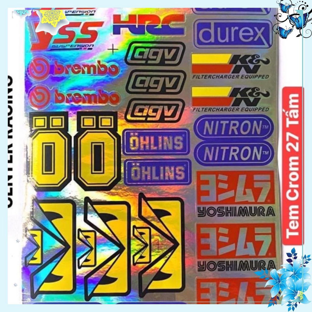 [ 27 Tem Crom ] Bộ tem mạ Crom logo 7 màu Racing 10 Sản Phẩm Chất Lượng , Giá tốt , Chính Hãng , Miễn Phí Vận Chuyển