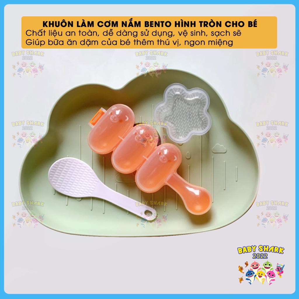 [Tặng kèm thìa] Khuôn làm cơm nắm tròn, cơm lắc cho bé ăn ngon miệng