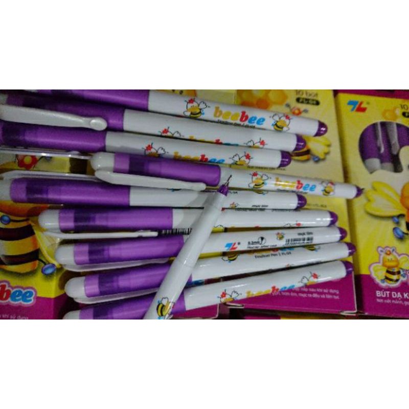 Hộp 10 bút mực tím bebe chính hãng