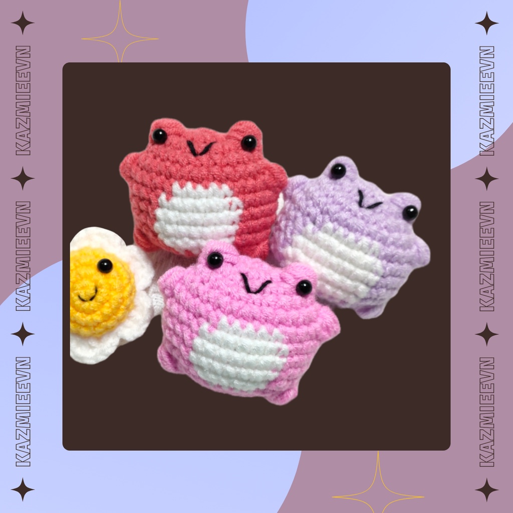 Móc khóa len bé ếch cute ú nu