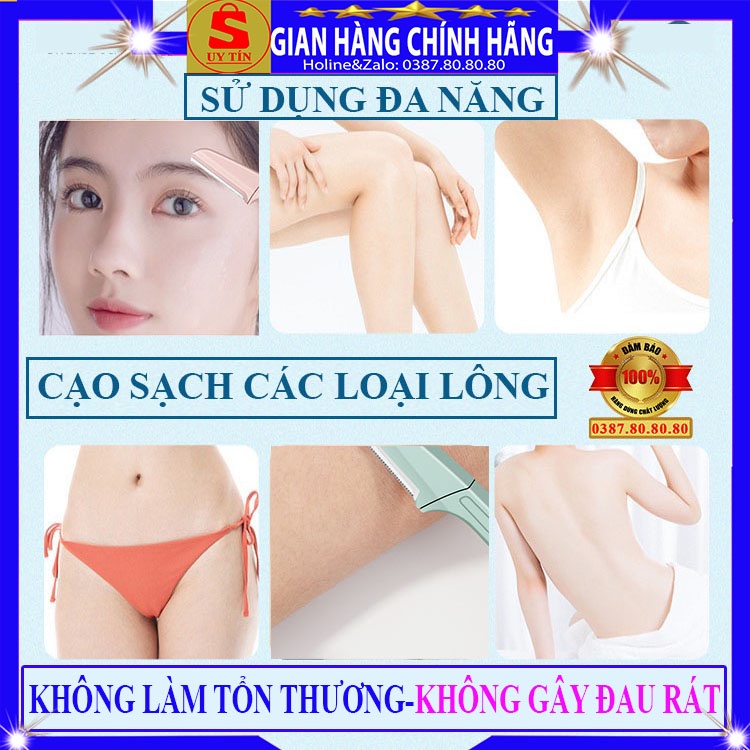 Bộ 3 dao cạo lông mặt nách chân tay lông mày mi chân mày vùng kín body thay đổi lưỡi loại xịn Sidumi hàn quốc cho nữ tốt