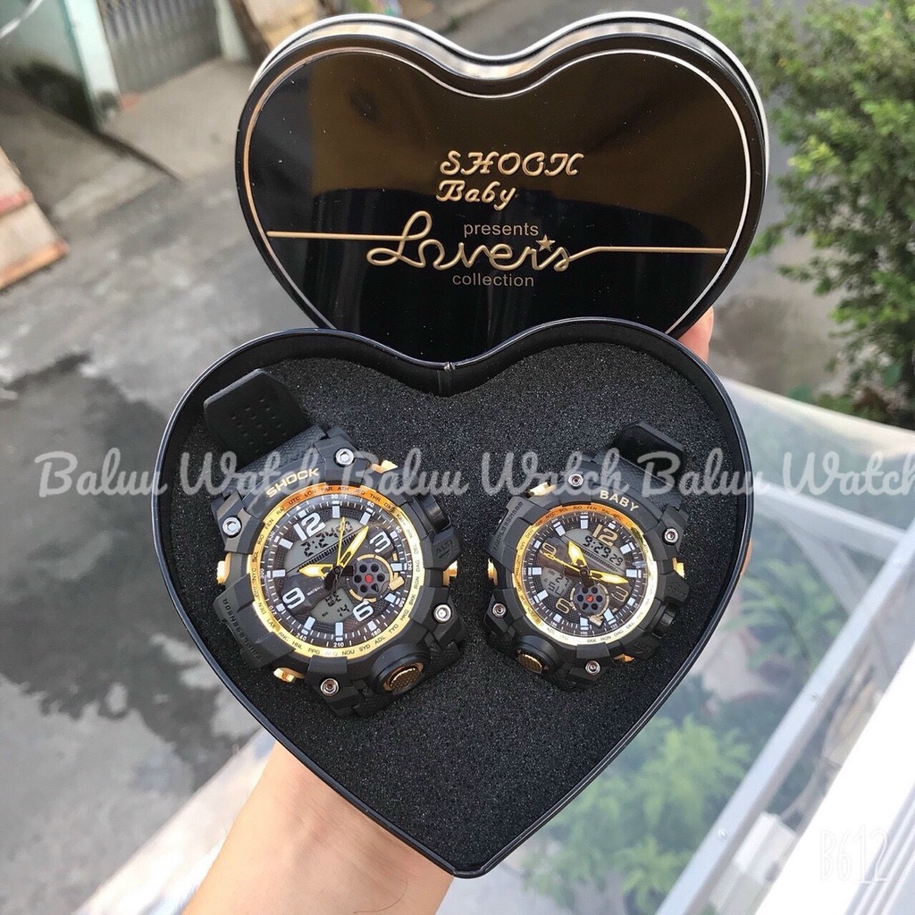 Đồng hồ nam nữ GA1100 viền vàng thể thao kim điện tử | BigBuy360 - bigbuy360.vn