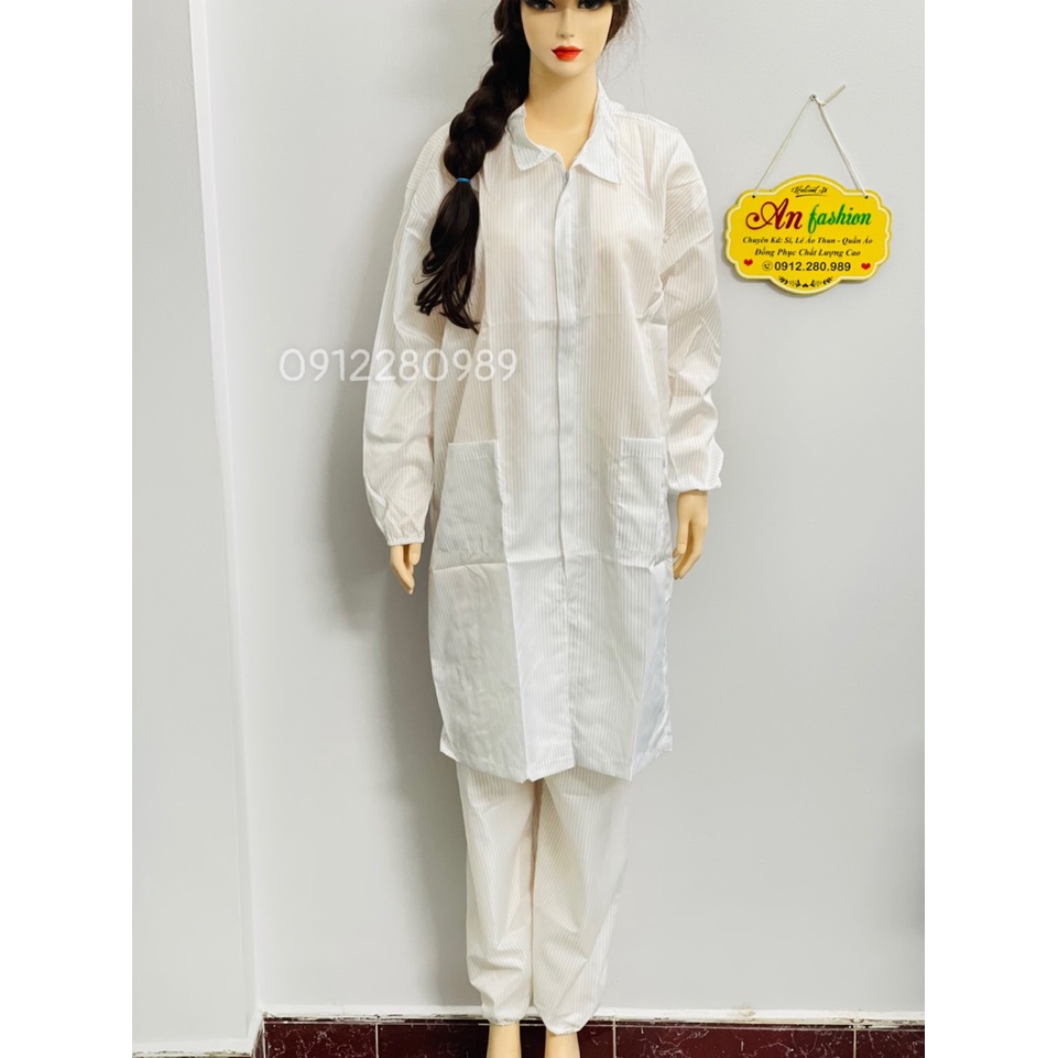 Áo Blouse phòng sạch tay dài chống tĩnh điện _ Hình chụp thật