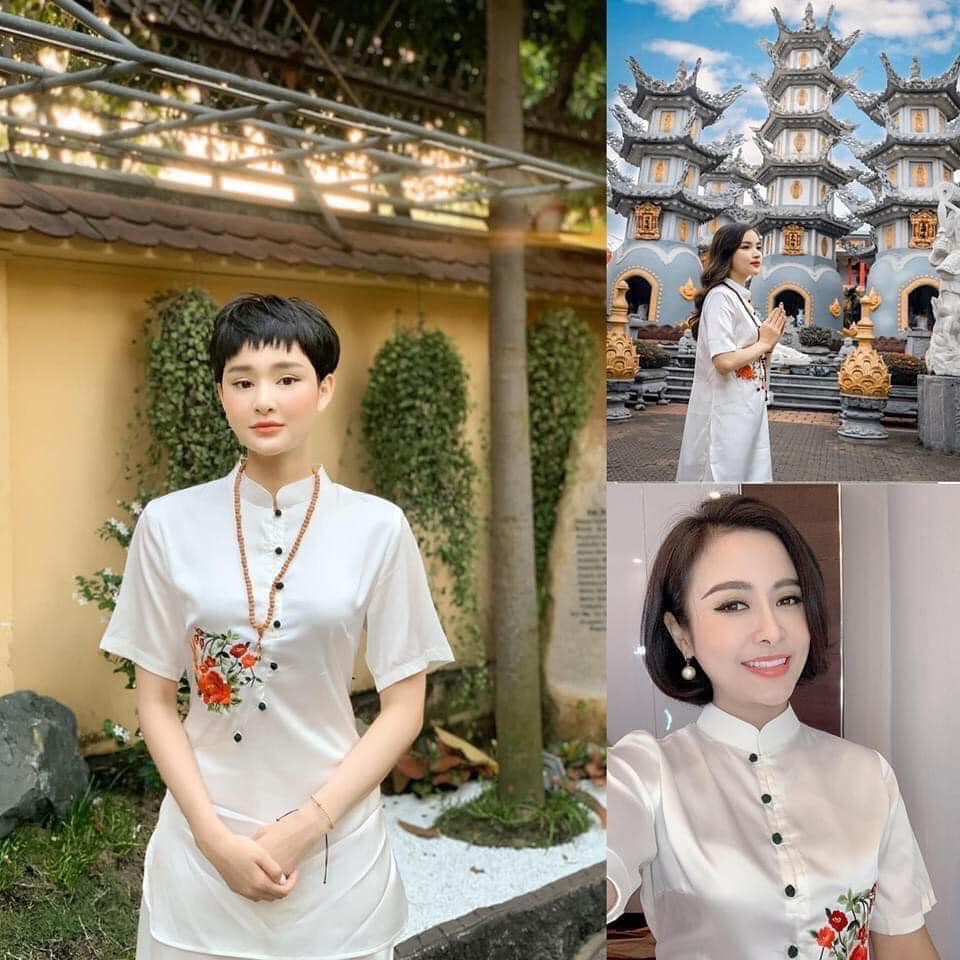 Đồ Lam Nữ Đi Chùa Vải Lụa Cao Cấp Lịch Sự
