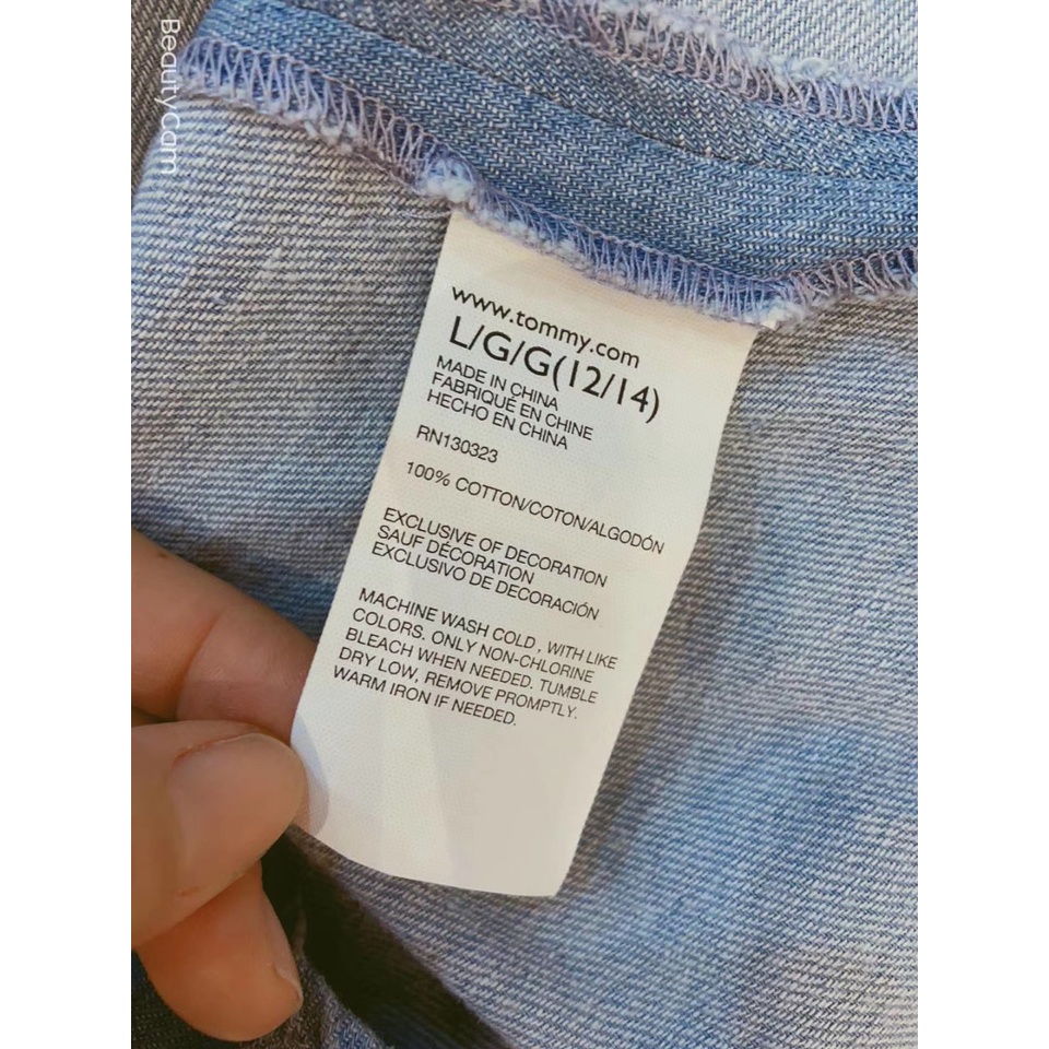 Váy đầm denim bé gái Tommy Hilfiger xuất xịn