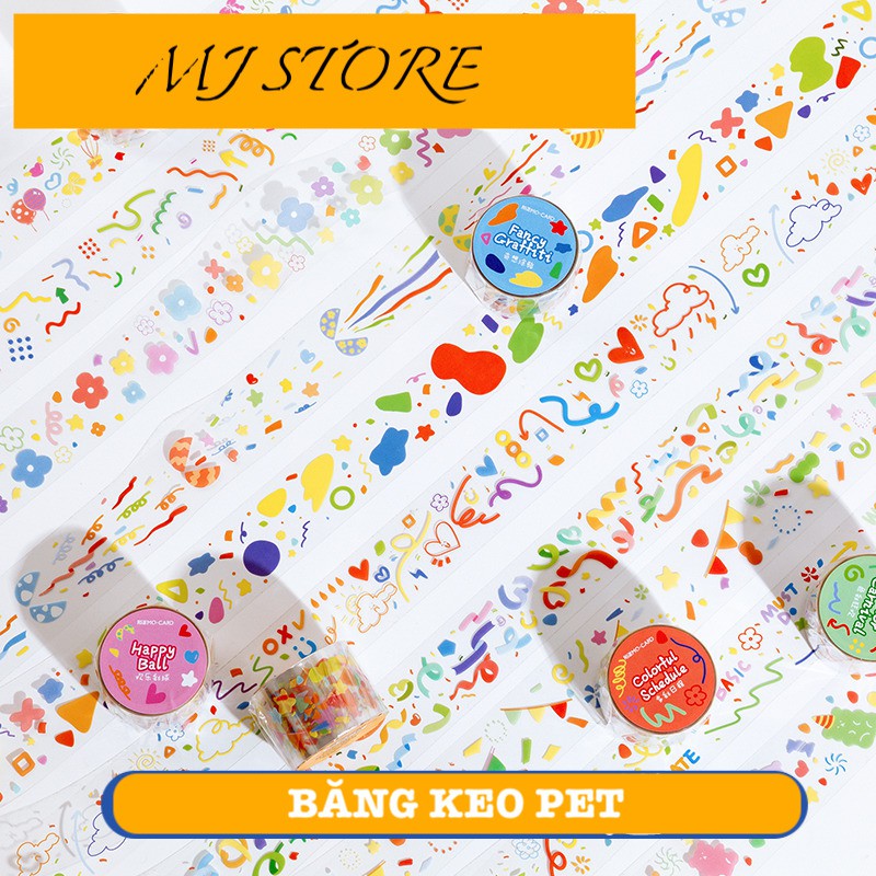 Băng keo PET confetti - Washi tape