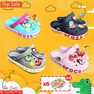 dép cross cho bé💖FREESHIP💖dép cross cho bé neon nhiều màu DEPCROSSKID21782 tặng thêm 6 jibitz cross