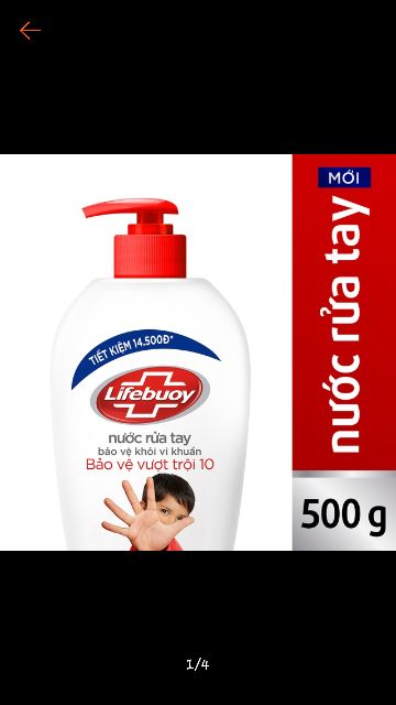 Nước Rửa Tay Lifebuoy xanh/ đỏ/ vàng chai 450g